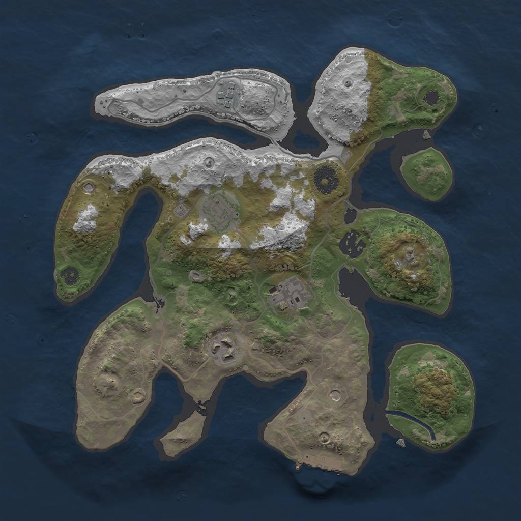 Rust Map: Procedural Map, Size: 3000, Seed: 135153, 9 Monuments