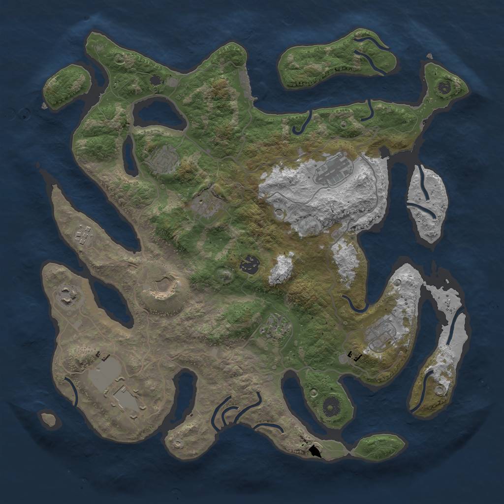 Rust Map: Procedural Map, Size: 4000, Seed: 6574839, 14 Monuments
