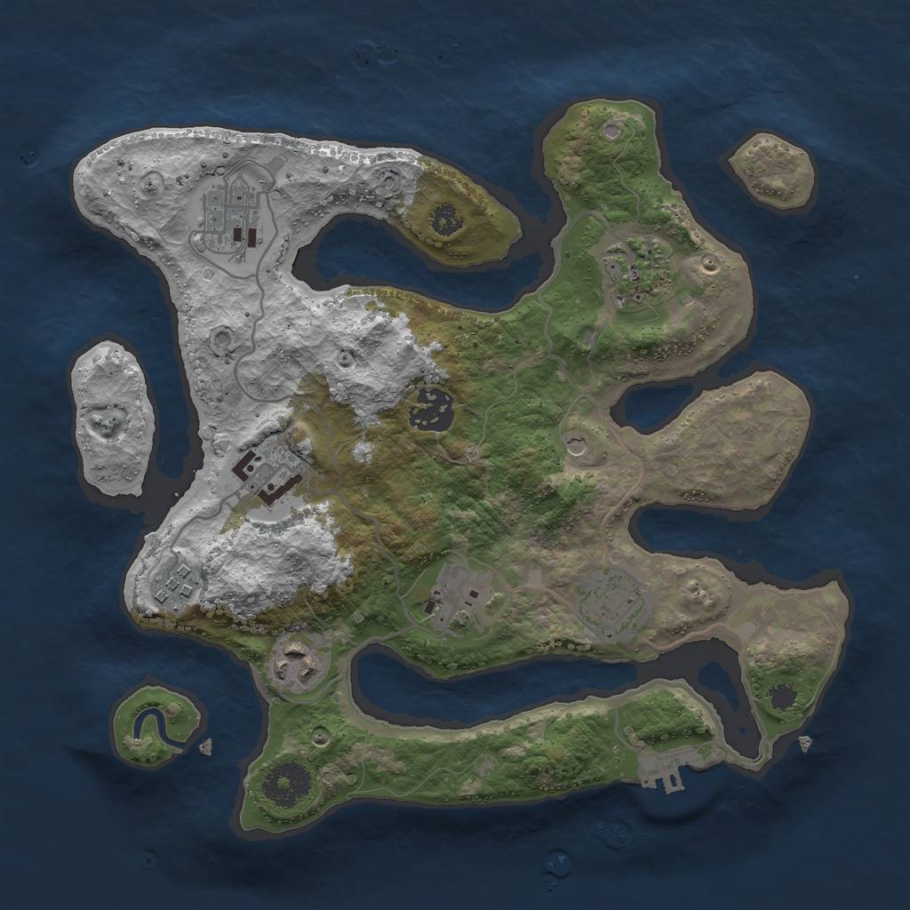 Rust Map: Procedural Map, Size: 3000, Seed: 1744103980, 12 Monuments