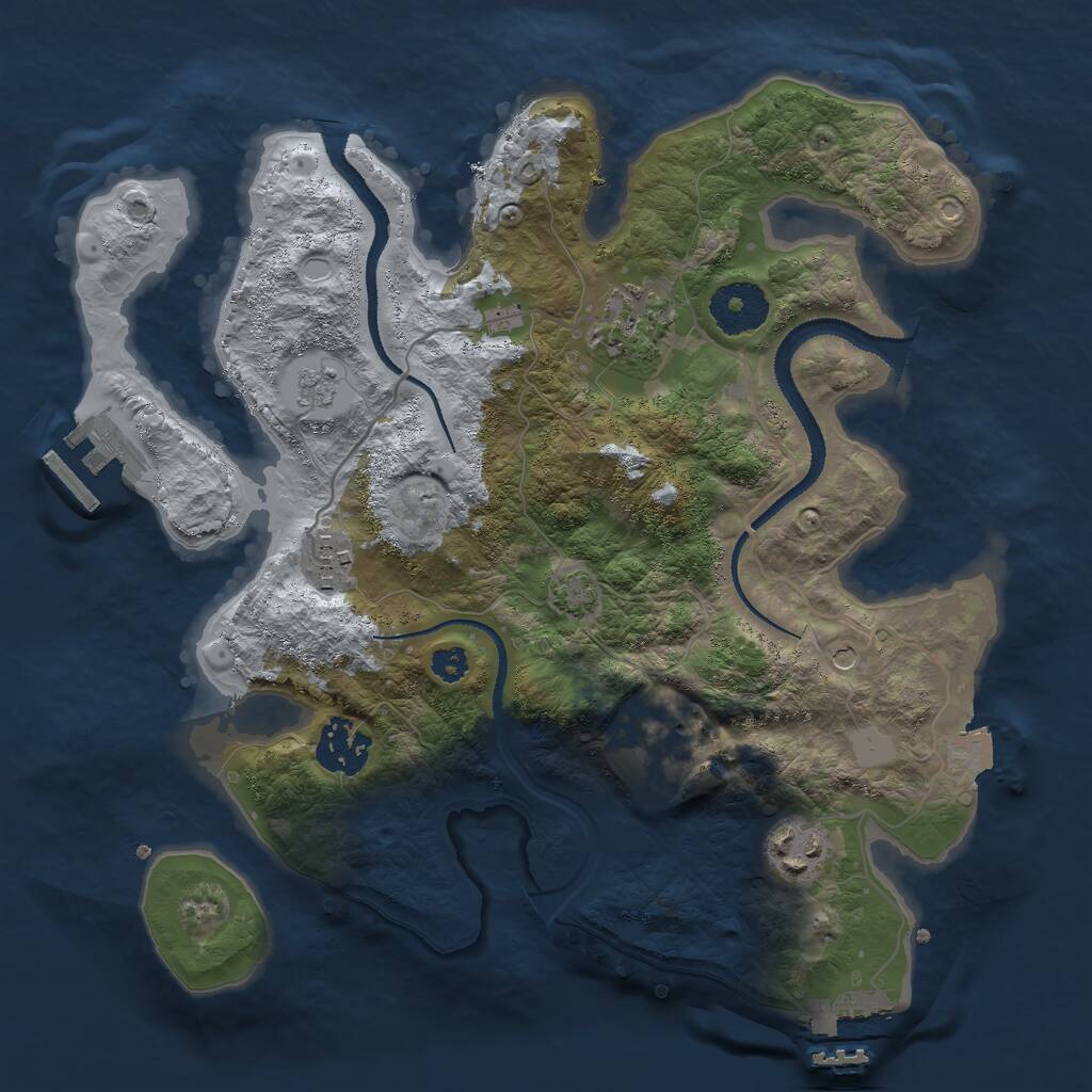 Rust Map: Procedural Map, Size: 3000, Seed: 1352495118, 11 Monuments