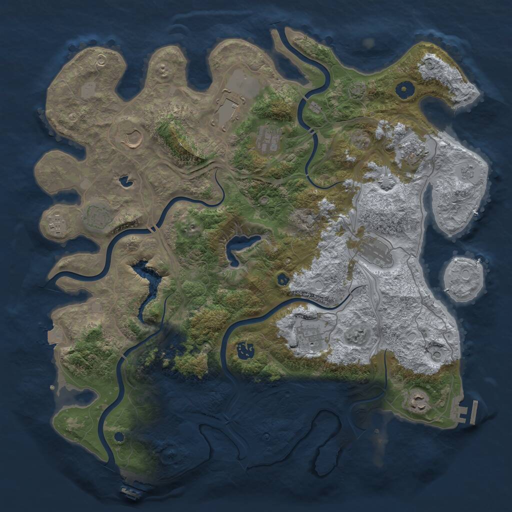 Rust Map: Procedural Map, Size: 4250, Seed: 6698, 16 Monuments