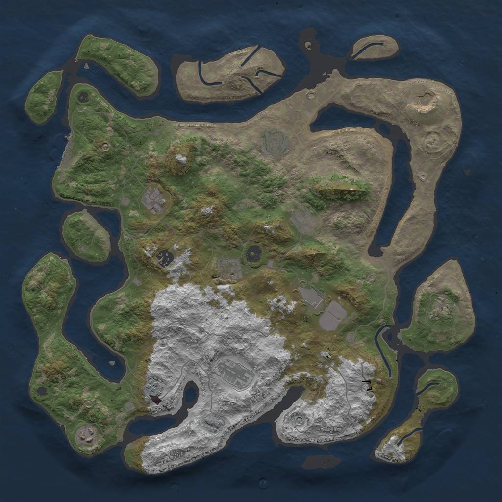 Rust Map: Procedural Map, Size: 4500, Seed: 1732526083, 15 Monuments