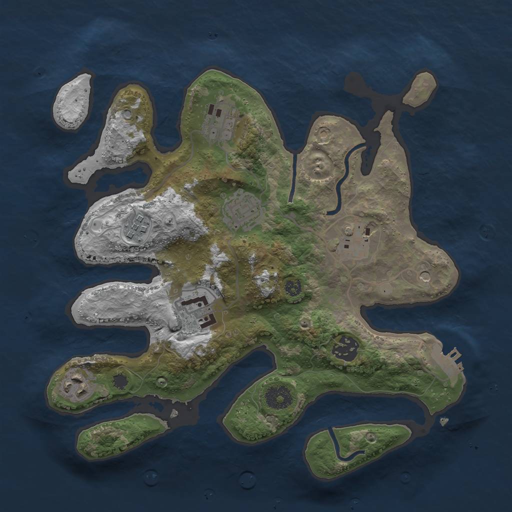 Rust Map: Procedural Map, Size: 3000, Seed: 13371488, 11 Monuments