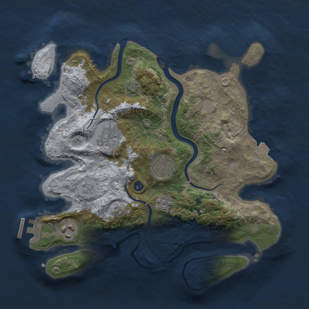 Rust Map: Procedural Map, Size: 3000, Seed: 13371488, 9 Monuments