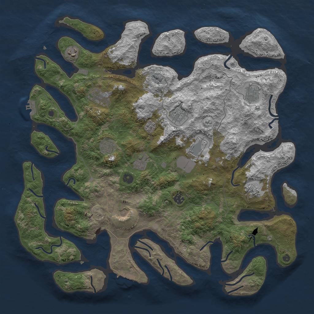 Rust Map: Procedural Map, Size: 4500, Seed: 22356, 16 Monuments