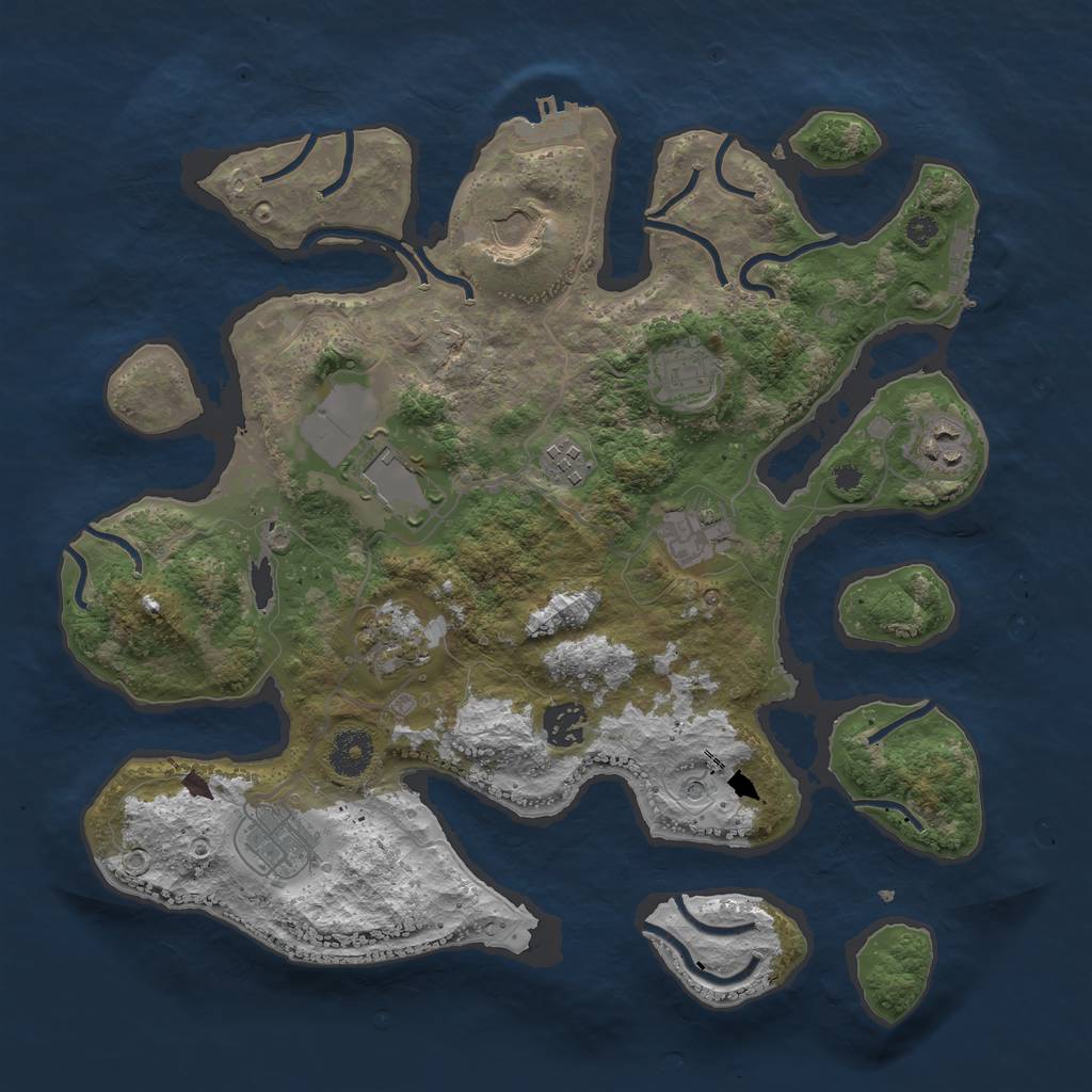 Rust Map: Procedural Map, Size: 3600, Seed: 337286154, 14 Monuments