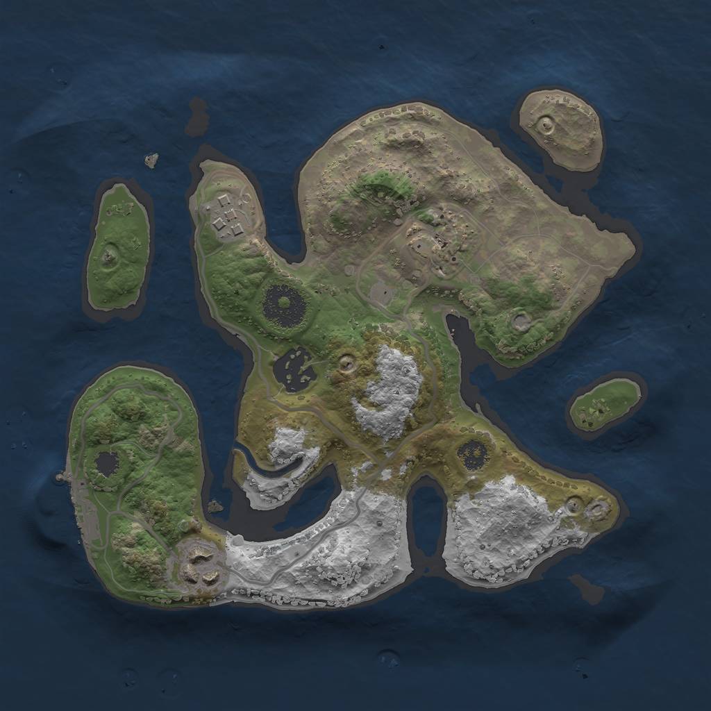 Rust Map: Procedural Map, Size: 2500, Seed: 451793197, 7 Monuments