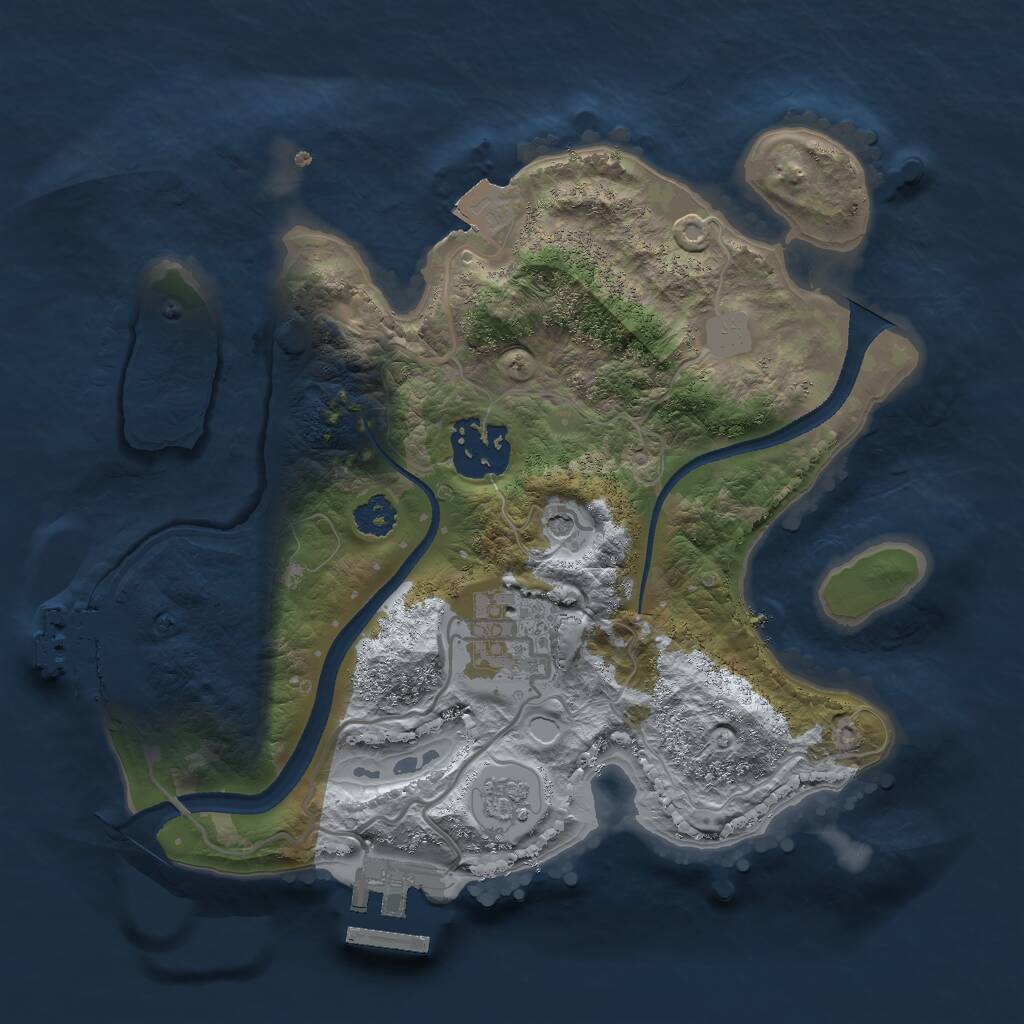Rust Map: Procedural Map, Size: 2500, Seed: 451793197, 7 Monuments