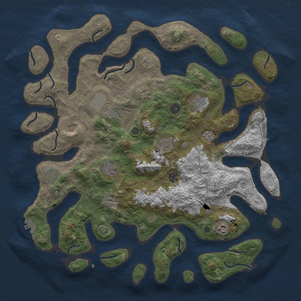 Rust Map: Procedural Map, Size: 4500, Seed: 675436786, 15 Monuments