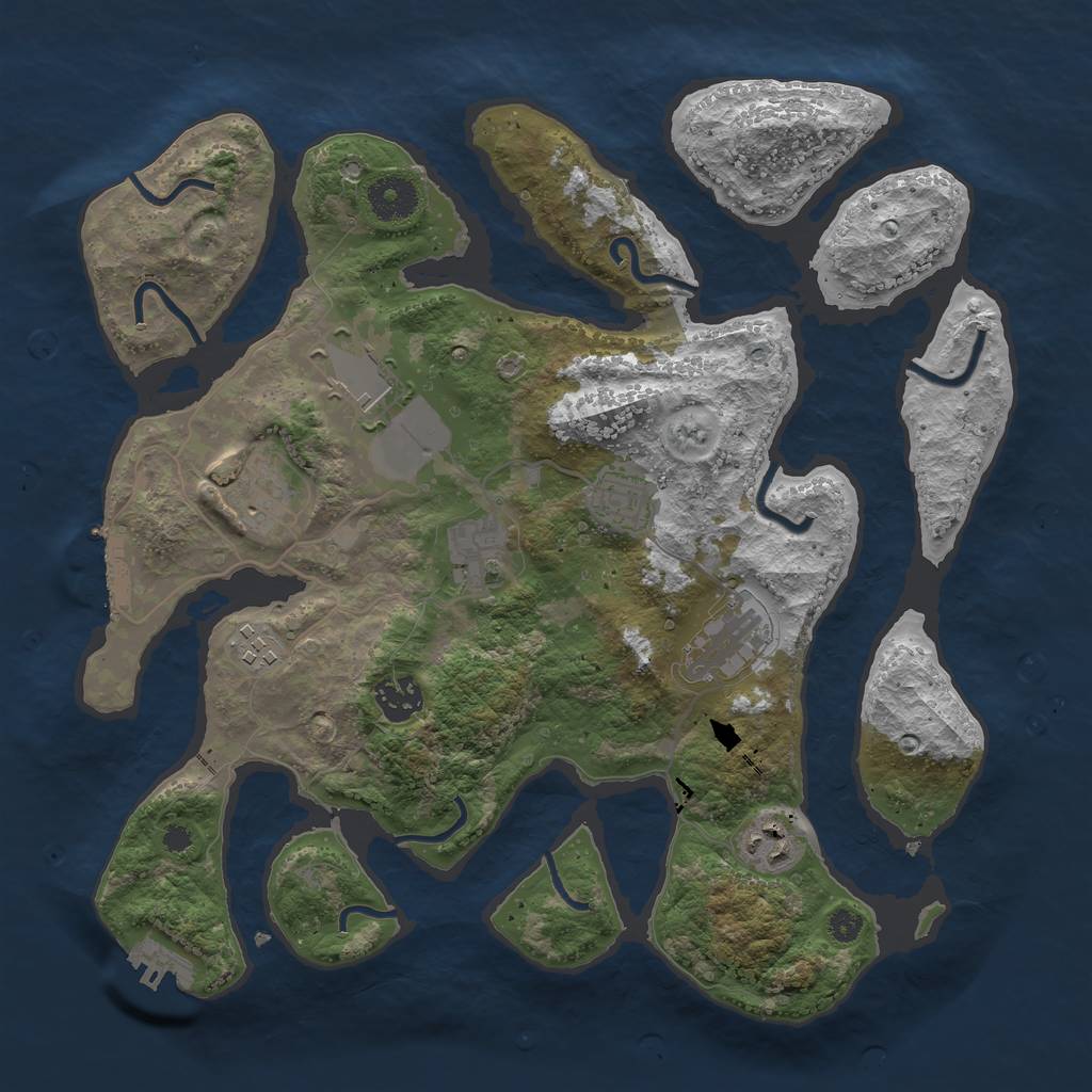 Rust Map: Procedural Map, Size: 3500, Seed: 1771542486, 12 Monuments