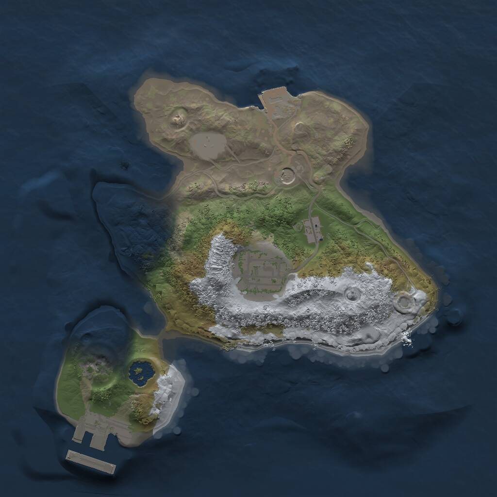 Rust Map: Procedural Map, Size: 2000, Seed: 283877201, 4 Monuments