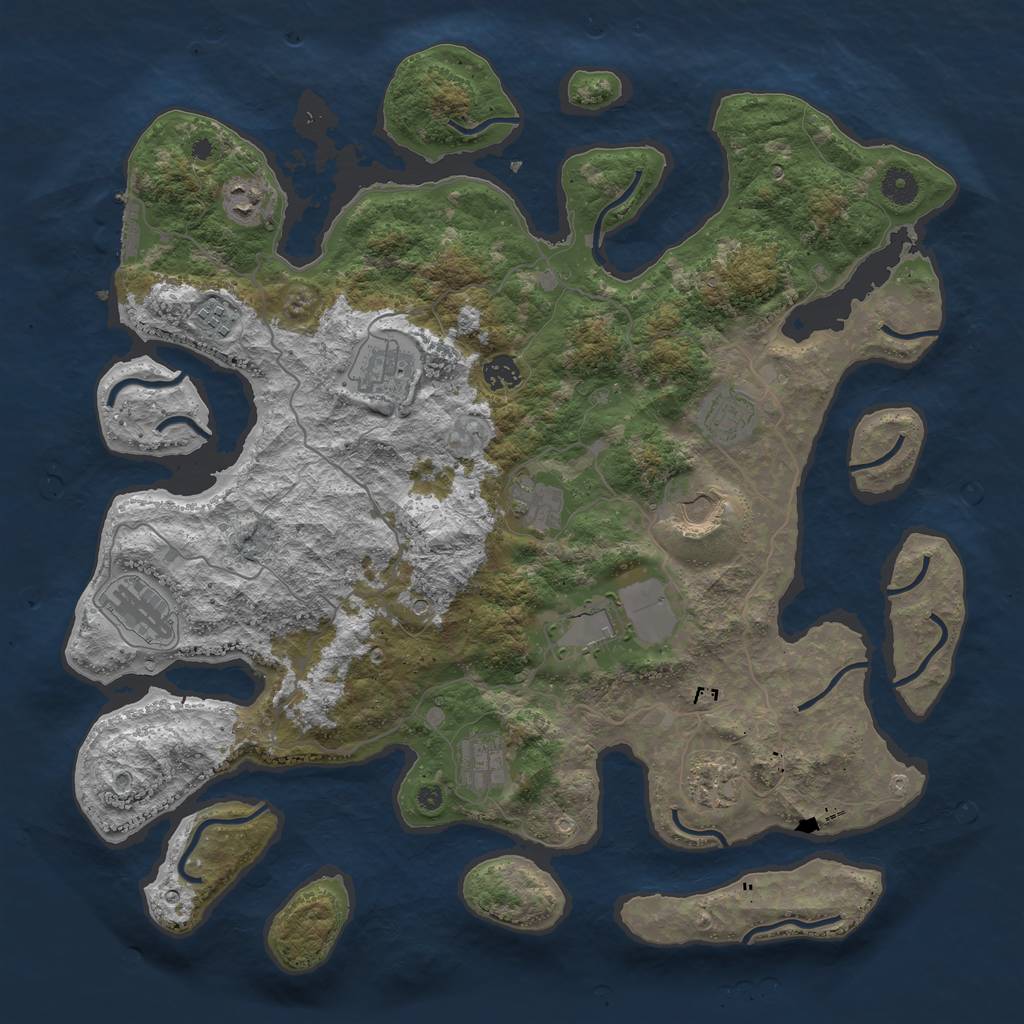 Rust Map: Procedural Map, Size: 4250, Seed: 7891645, 15 Monuments