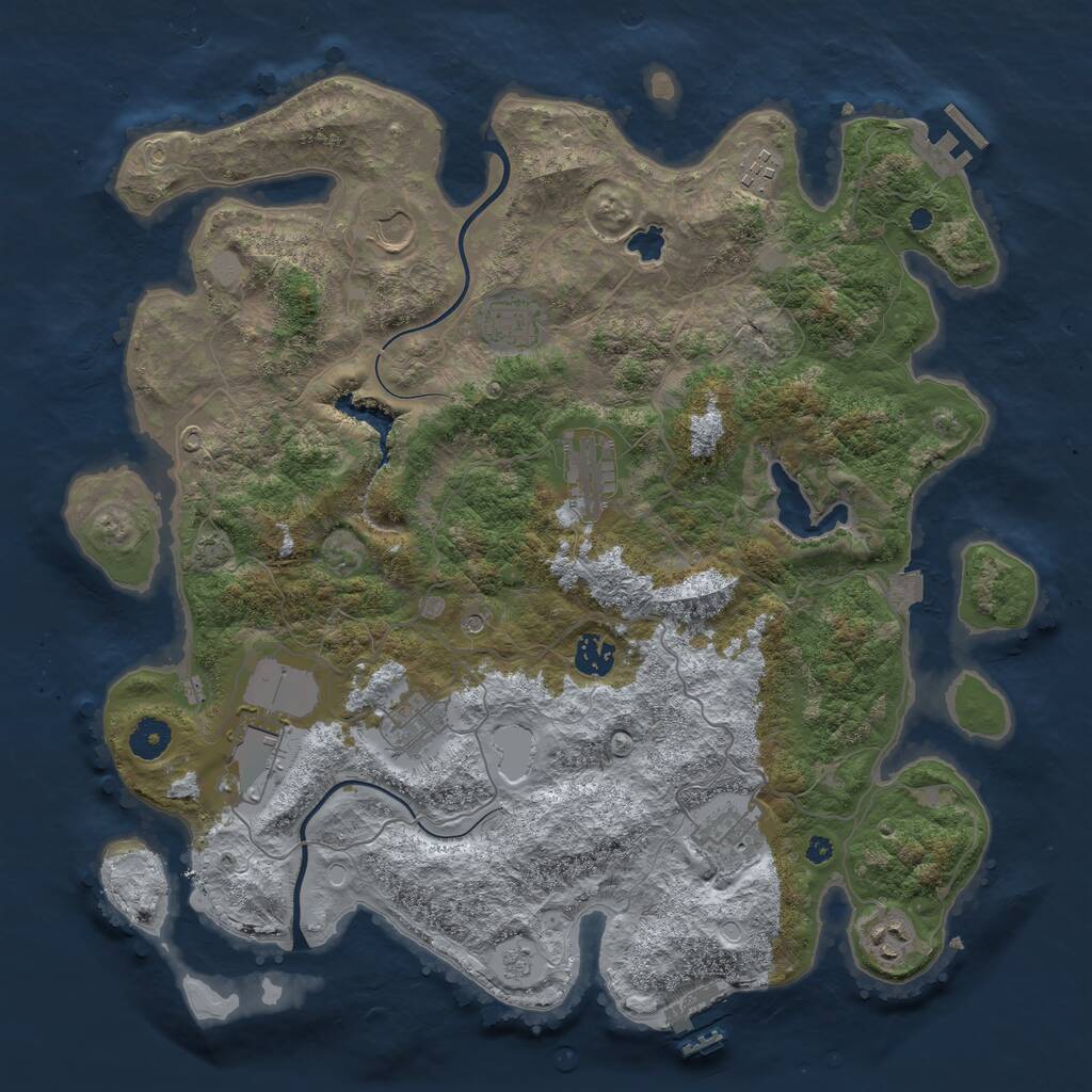 Rust Map: Procedural Map, Size: 4000, Seed: 2043274458, 15 Monuments