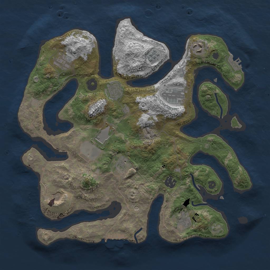 Rust Map: Procedural Map, Size: 3500, Seed: 1328314253, 15 Monuments