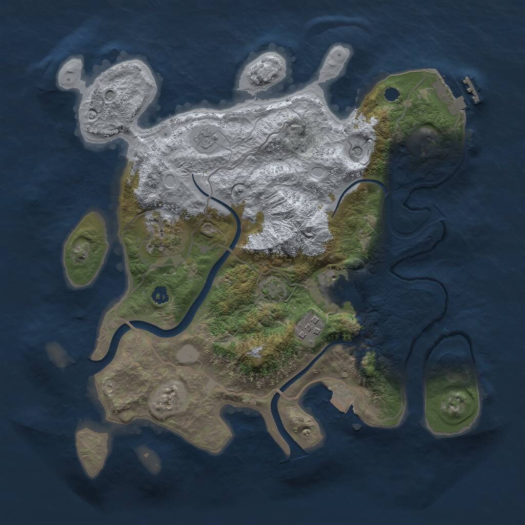 Rust Map: Procedural Map, Size: 3000, Seed: 182718838, 8 Monuments