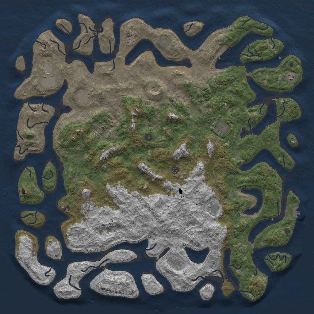 Rust Map: Procedural Map, Size: 6000, Seed: 358860716, 16 Monuments