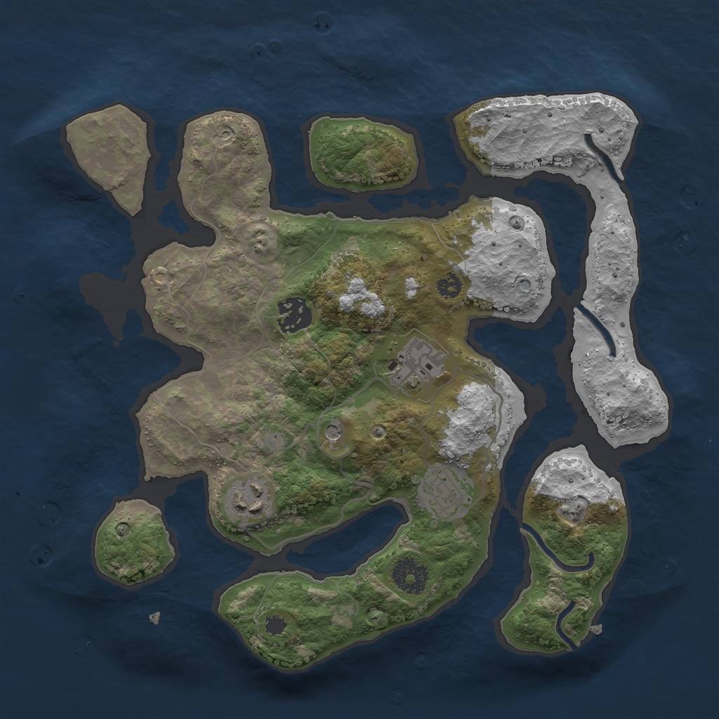 Rust Map: Procedural Map, Size: 3000, Seed: 636706, 7 Monuments