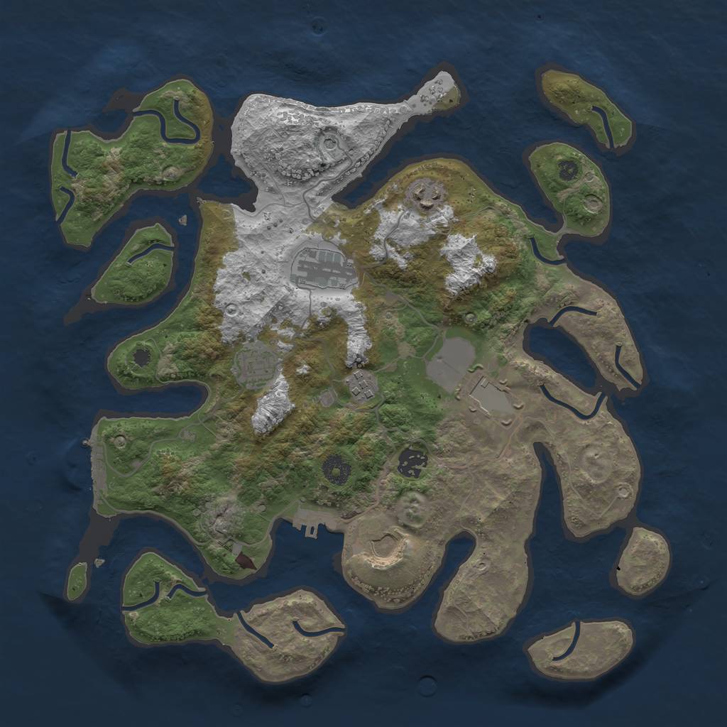 Rust Map: Procedural Map, Size: 3700, Seed: 97525965, 12 Monuments