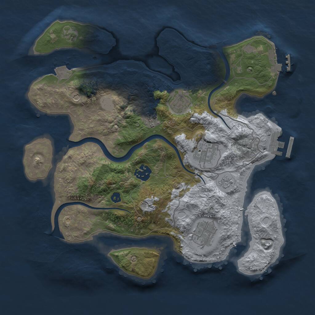 Rust Map: Procedural Map, Size: 3000, Seed: 1741388638, 10 Monuments