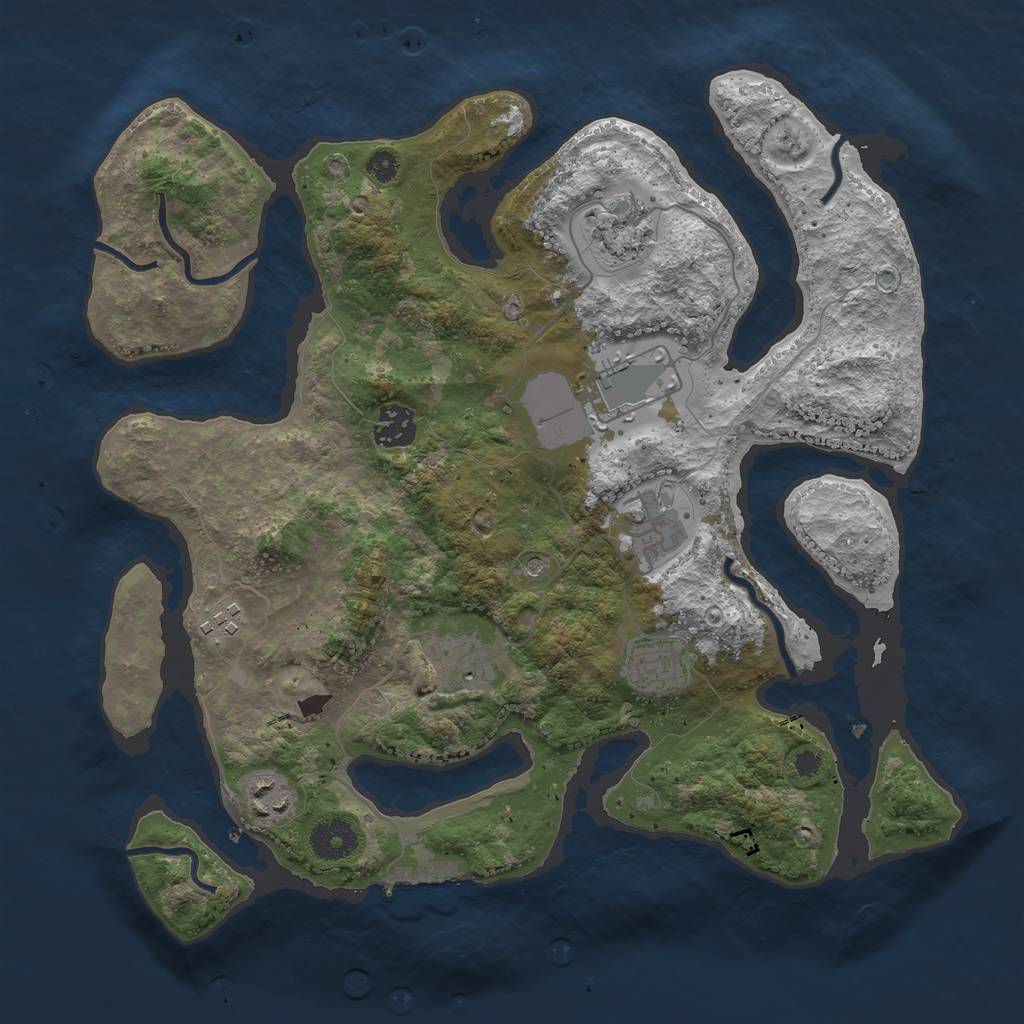 Rust Map: Procedural Map, Size: 3500, Seed: 1457022609, 12 Monuments