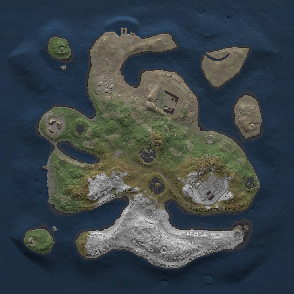 Rust Map: Procedural Map, Size: 2750, Seed: 123457, 10 Monuments