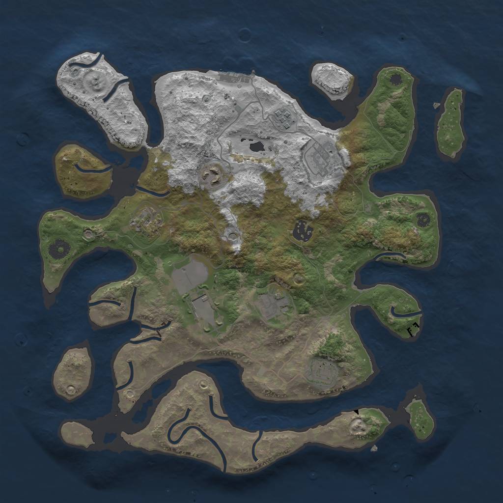 Rust Map: Procedural Map, Size: 3700, Seed: 97889067, 12 Monuments