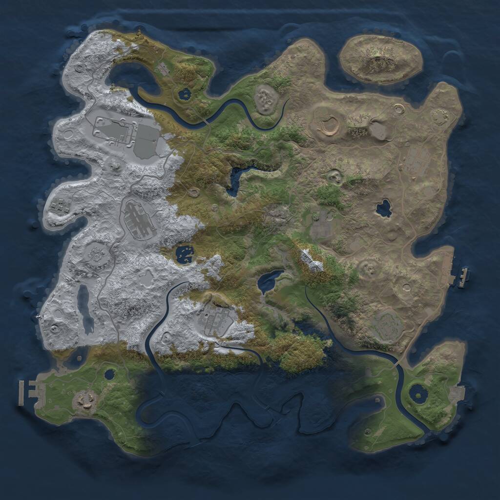 Rust Map: Procedural Map, Size: 4000, Seed: 78692424, 16 Monuments