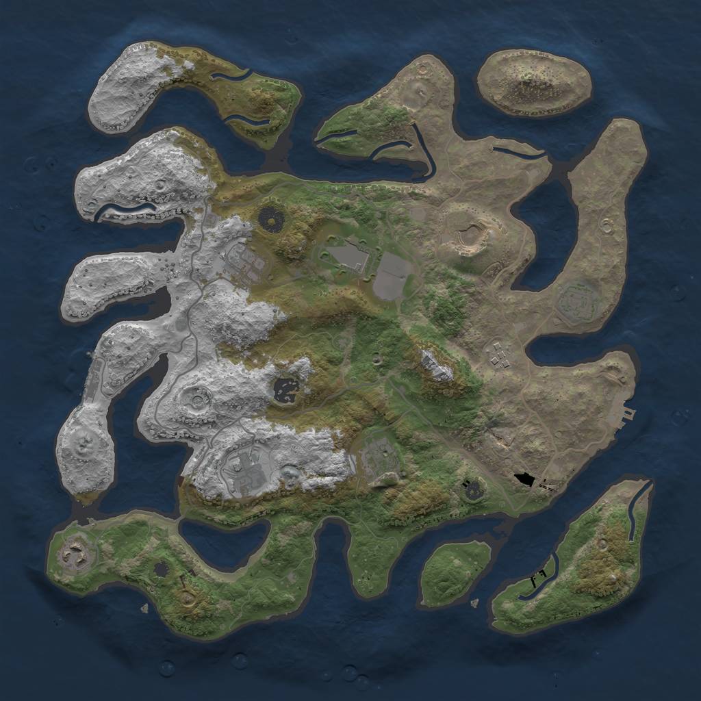 Rust Map: Procedural Map, Size: 4000, Seed: 78692424, 14 Monuments