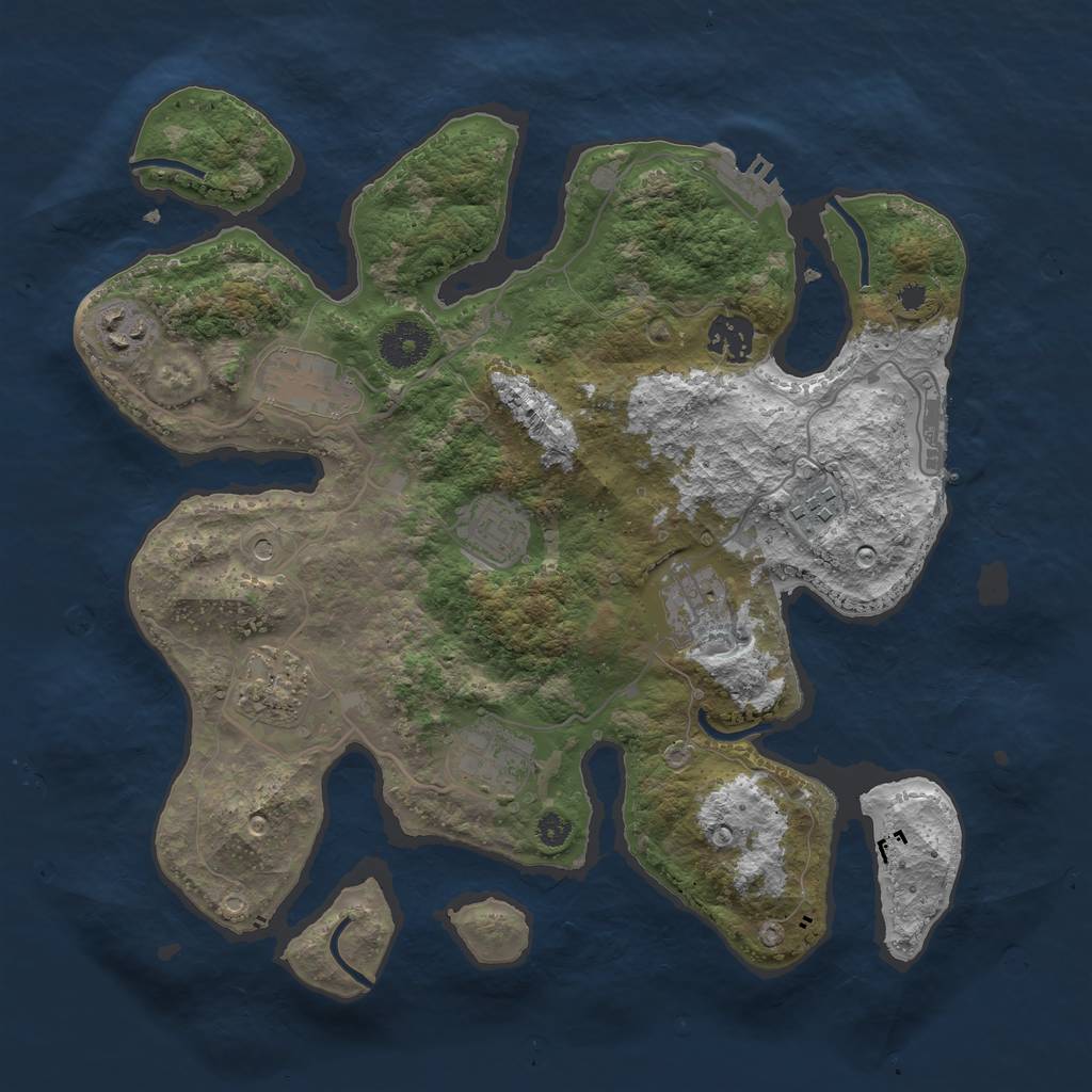 Rust Map: Procedural Map, Size: 3405, Seed: 374899, 13 Monuments