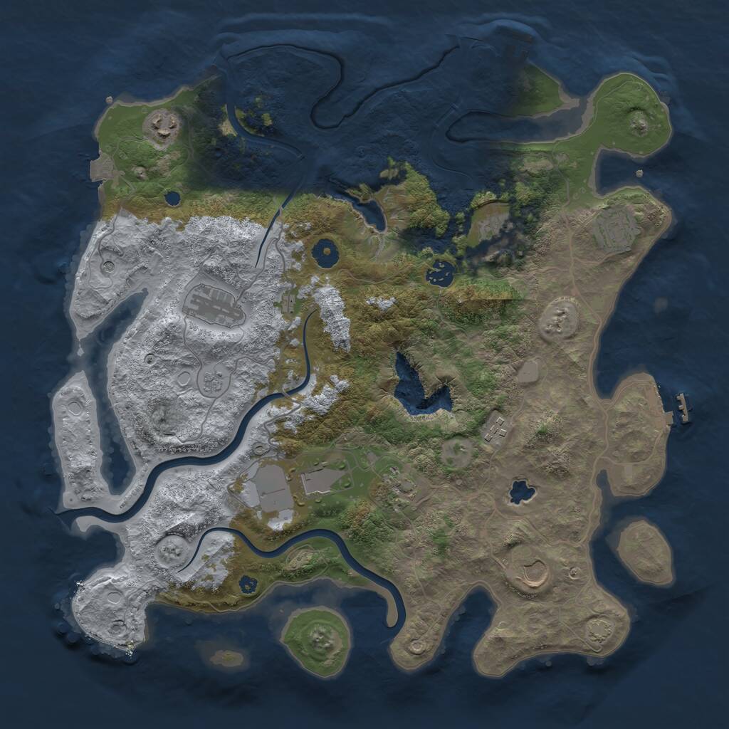 Rust Map: Procedural Map, Size: 4000, Seed: 831167, 15 Monuments