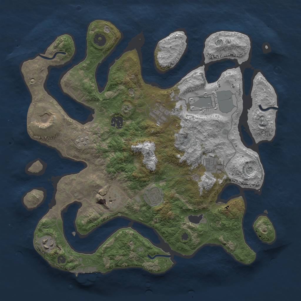 Rust Map: Procedural Map, Size: 3600, Seed: 1762144127, 13 Monuments