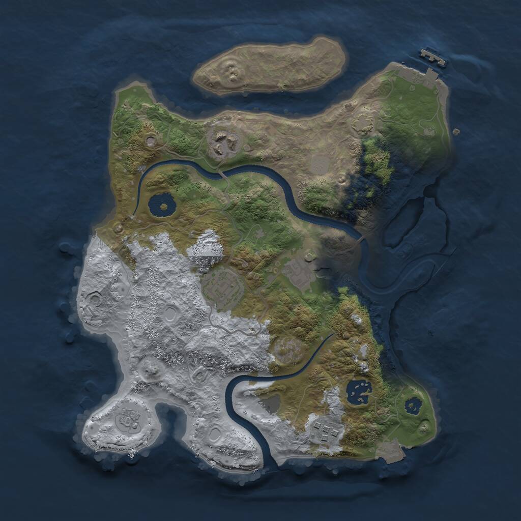 Rust Map: Procedural Map, Size: 3000, Seed: 2423087, 9 Monuments
