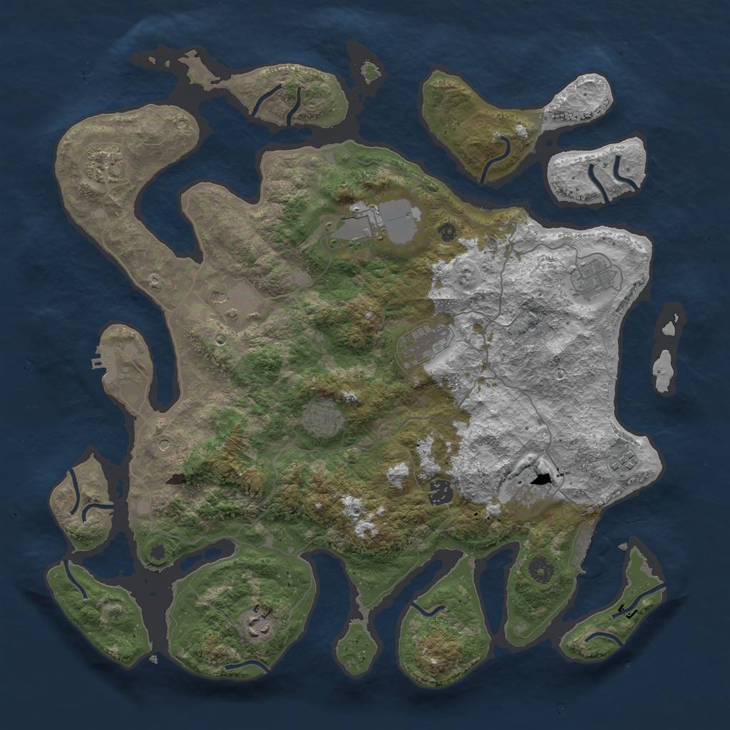 Rust Map: Procedural Map, Size: 4248, Seed: 2088258427, 15 Monuments