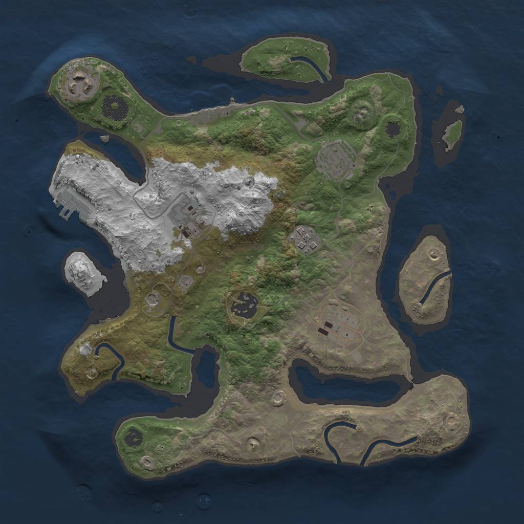 Rust Map: Procedural Map, Size: 3000, Seed: 29346923, 11 Monuments