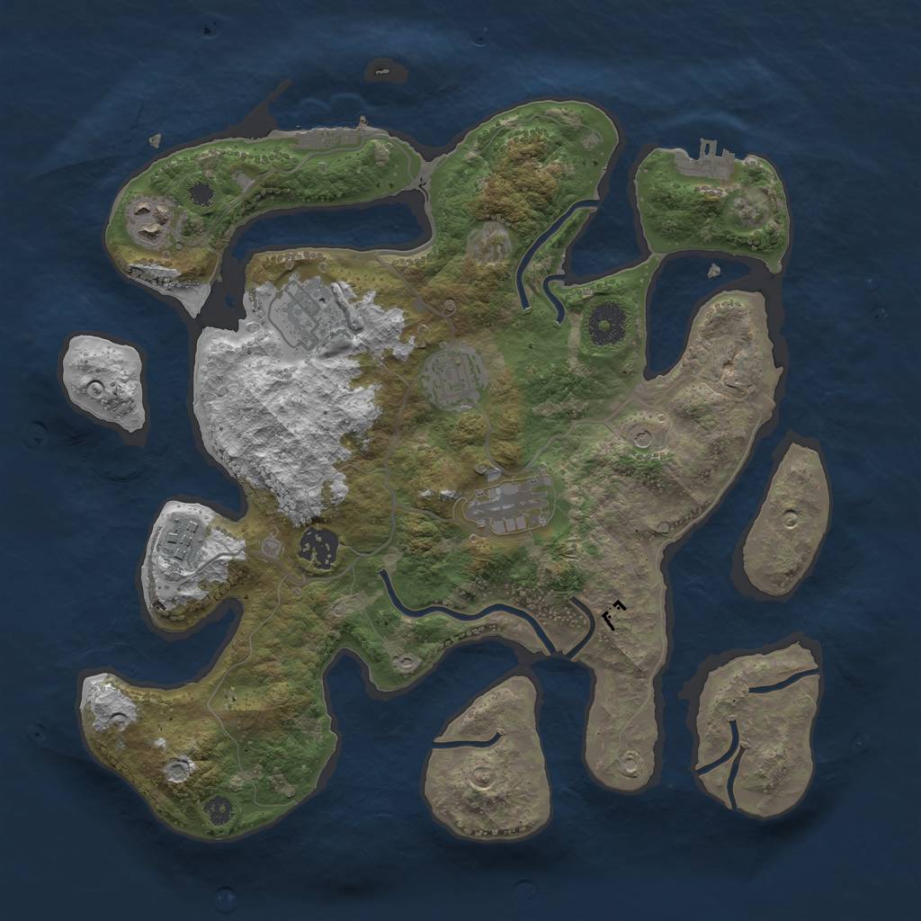 Rust Map: Procedural Map, Size: 3400, Seed: 53634, 11 Monuments