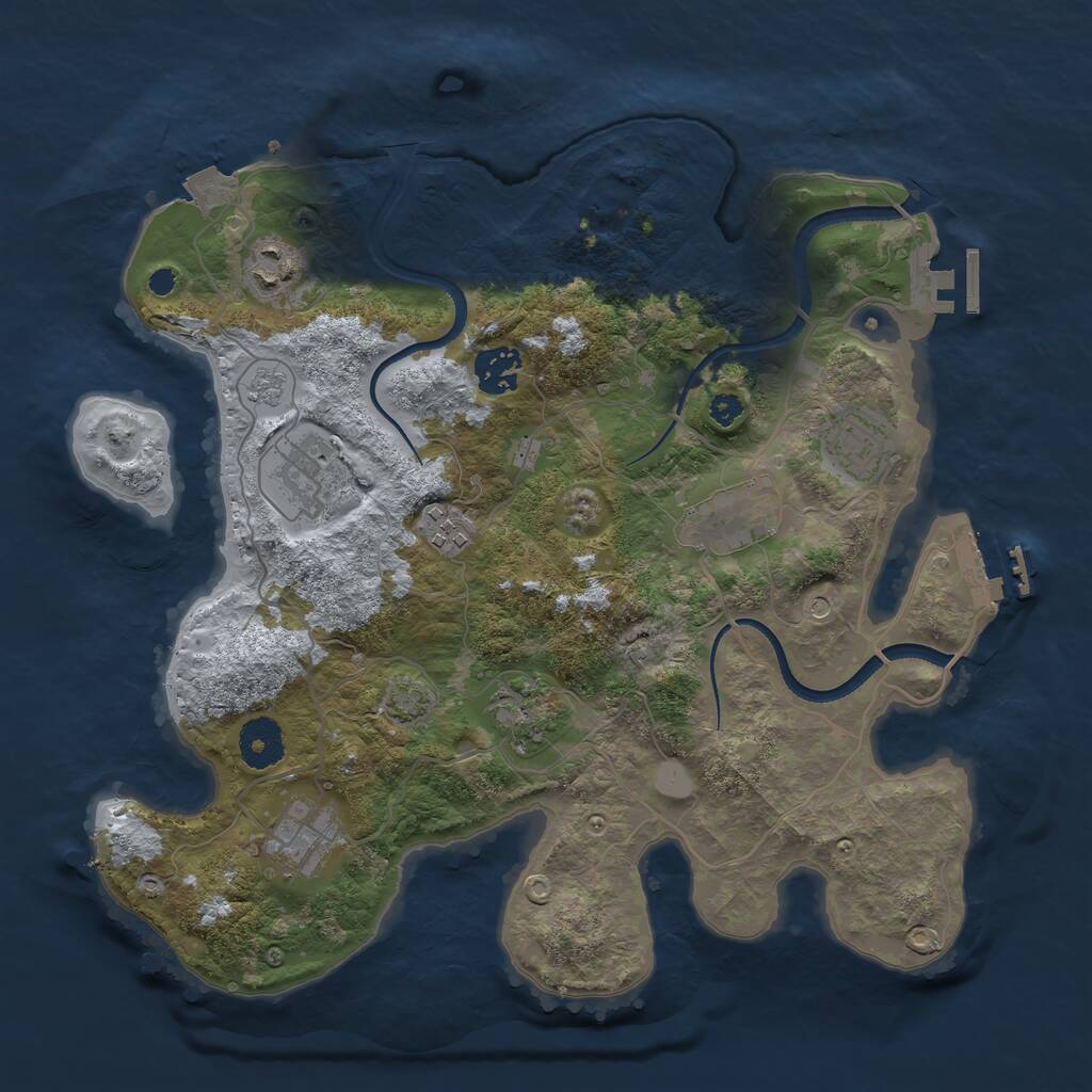 Rust Map: Procedural Map, Size: 3400, Seed: 53634, 14 Monuments