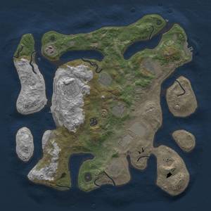 Thumbnail Rust Map: Procedural Map, Size: 3700, Seed: 1814513869, 15 Monuments