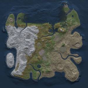 Thumbnail Rust Map: Procedural Map, Size: 3700, Seed: 1814513869, 15 Monuments