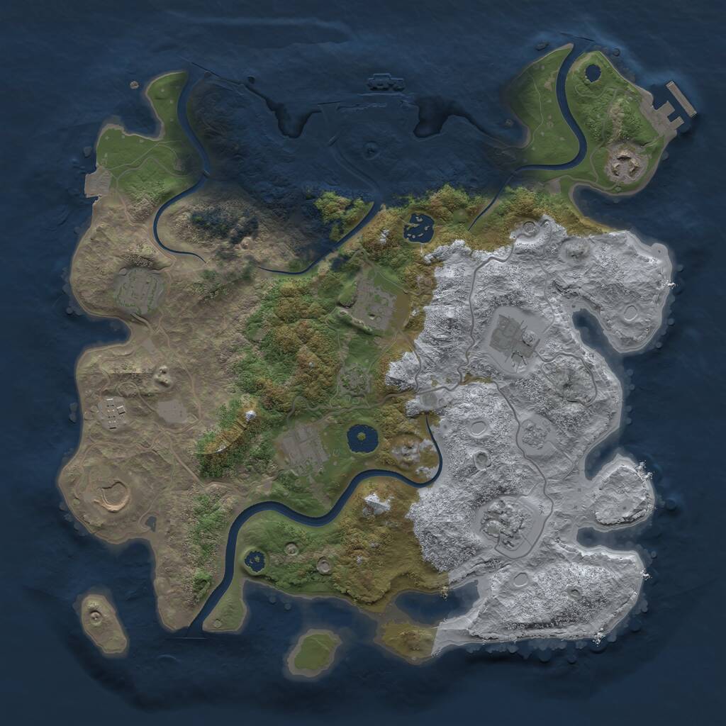 Rust Map: Procedural Map, Size: 3600, Seed: 473741734, 15 Monuments