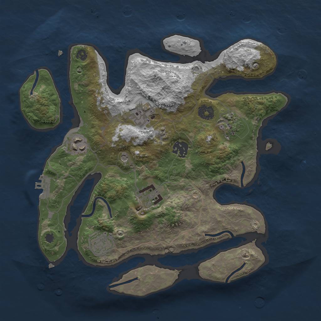 Rust Map: Procedural Map, Size: 3000, Seed: 24125125, 10 Monuments