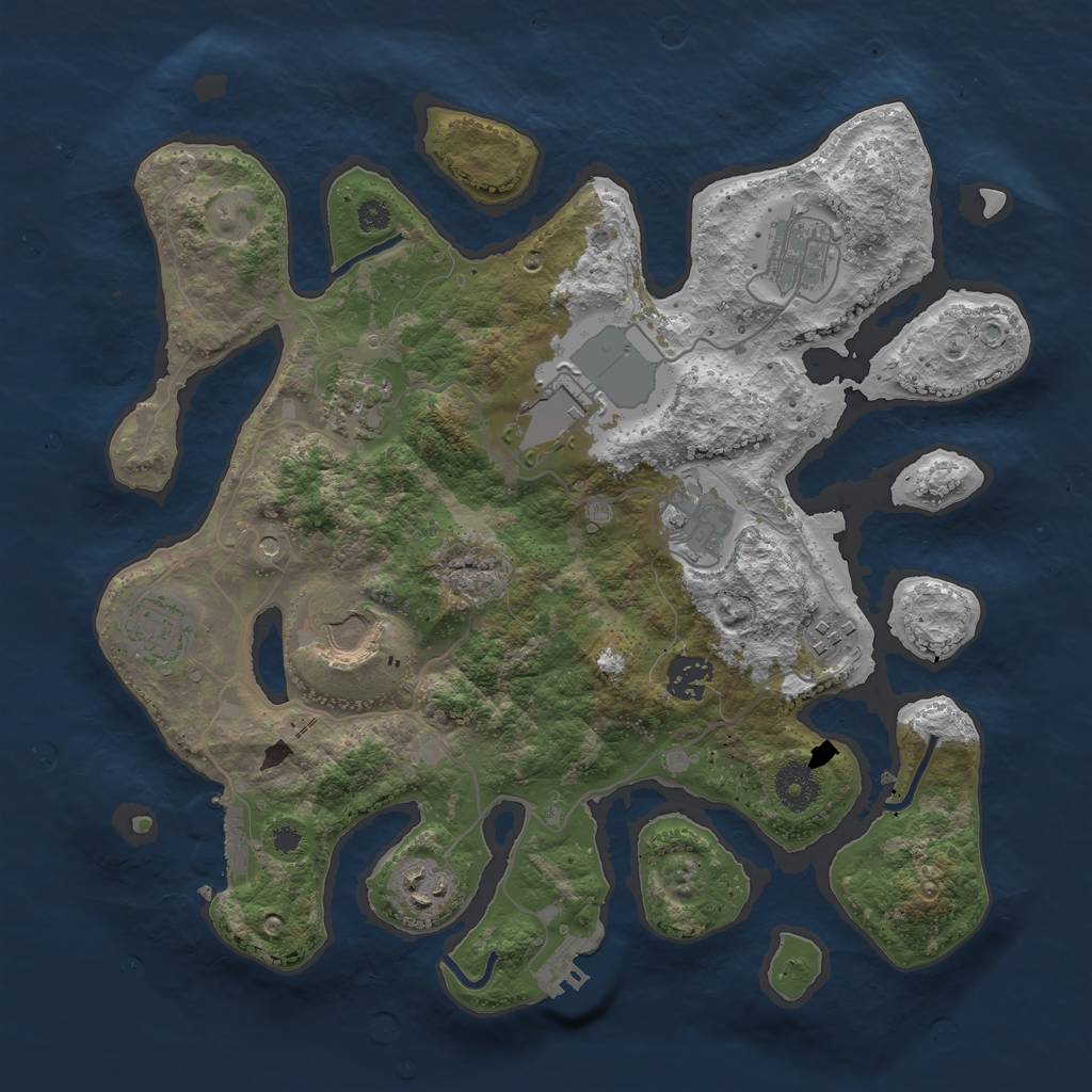 Rust Map: Procedural Map, Size: 3500, Seed: 6019356, 14 Monuments