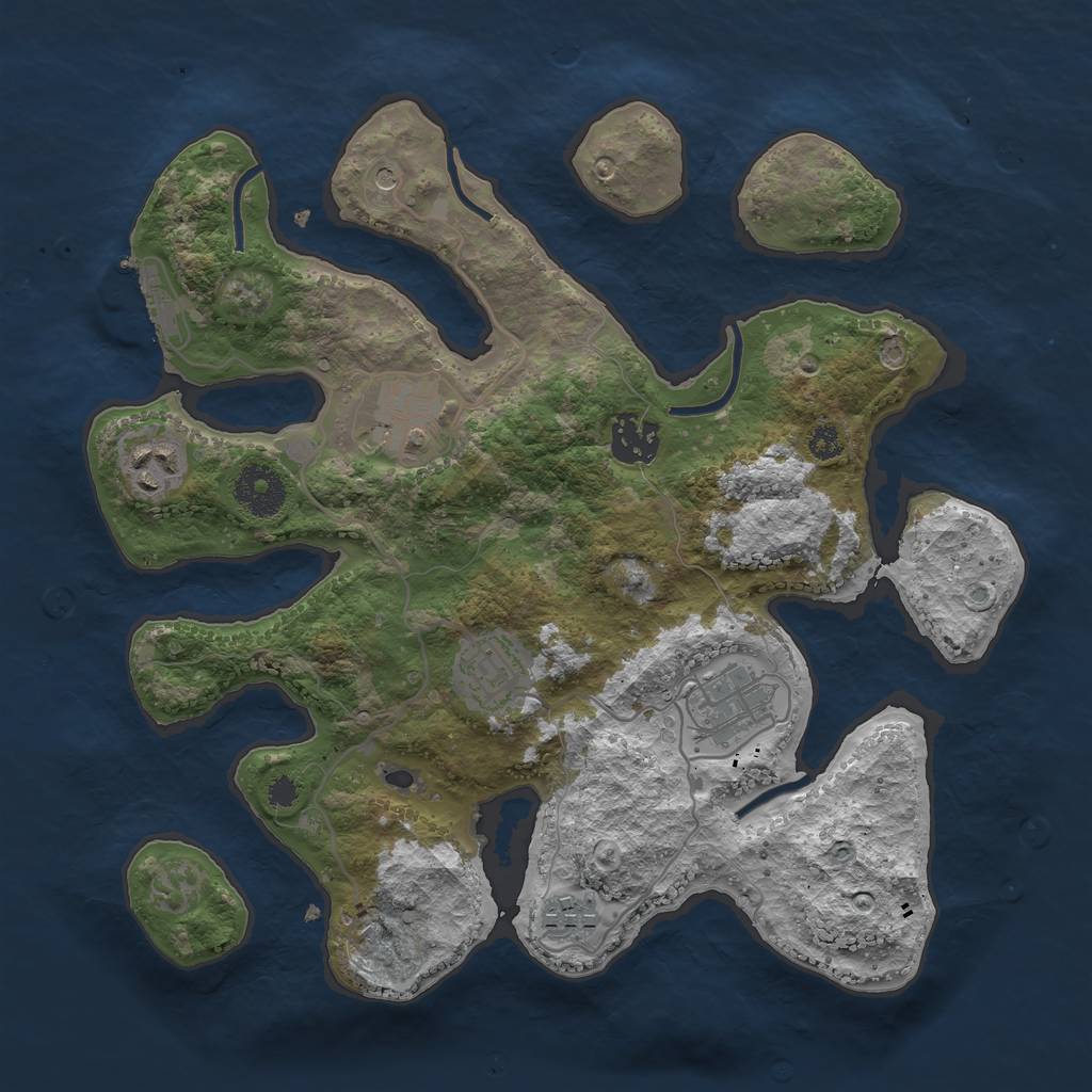 Rust Map: Procedural Map, Size: 3200, Seed: 92222, 10 Monuments
