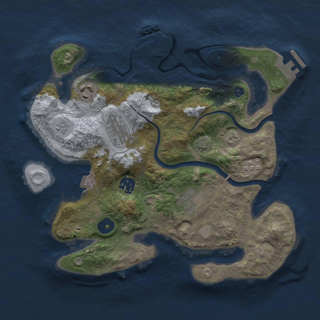 Rust Map: Procedural Map, Size: 3000, Seed: 34745, 11 Monuments