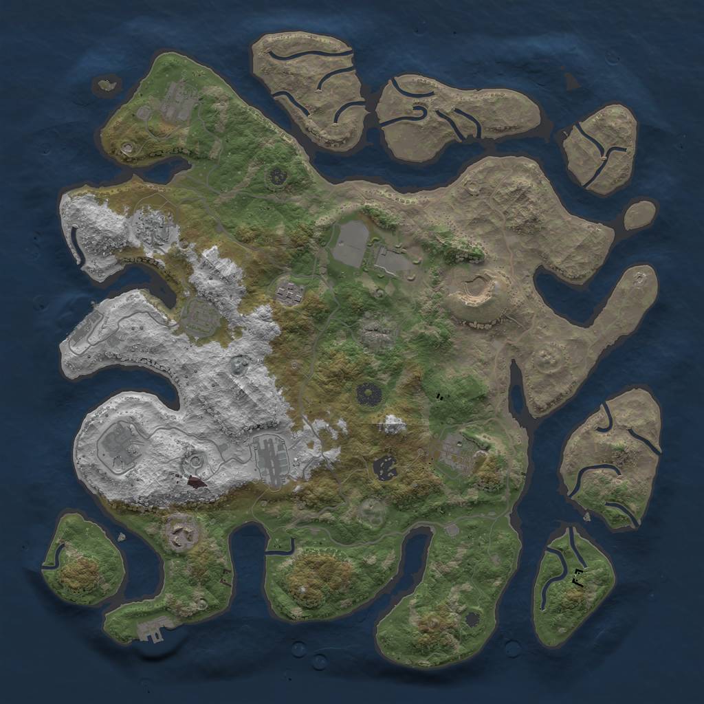 Rust Map: Procedural Map, Size: 4200, Seed: 1220347488, 16 Monuments