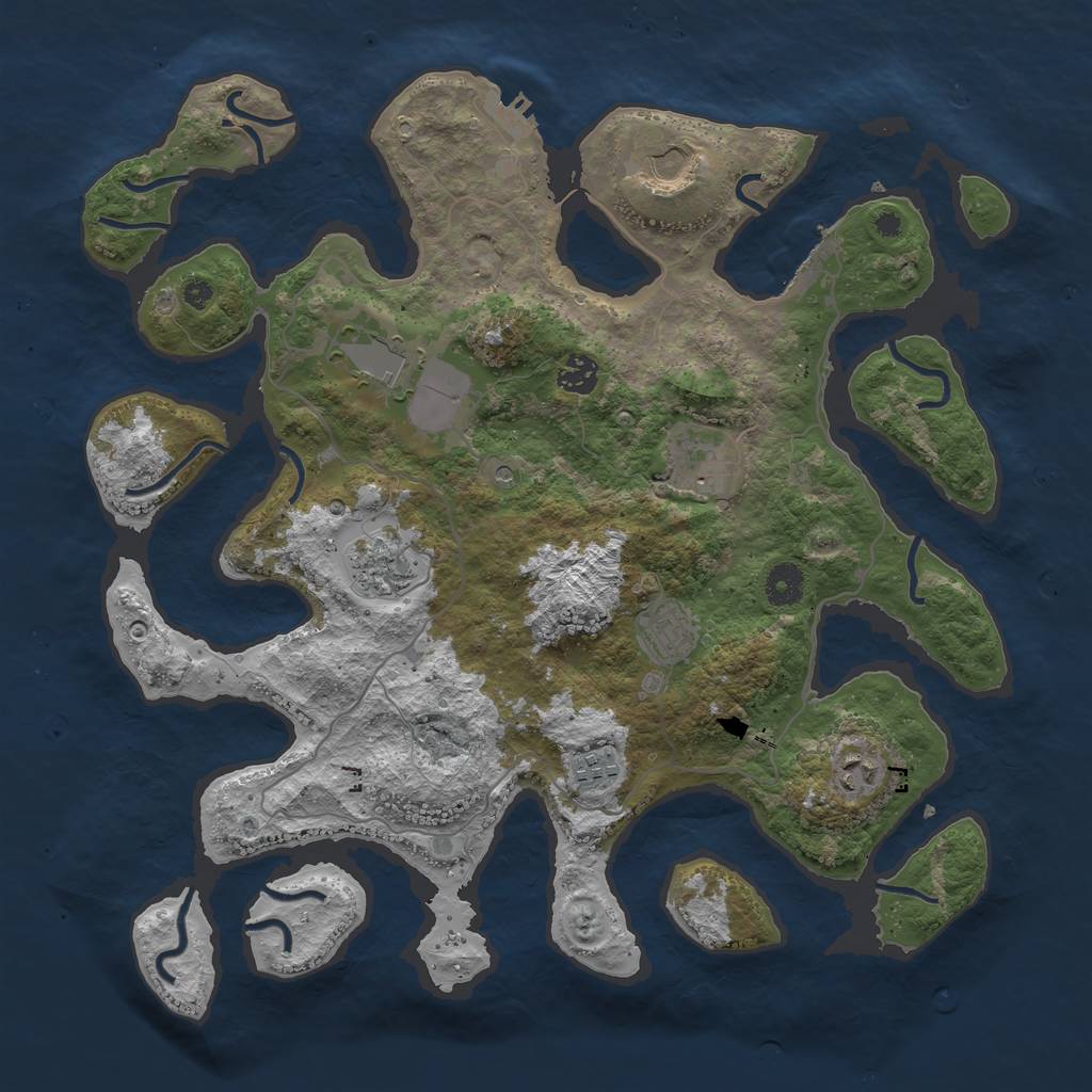 Rust Map: Procedural Map, Size: 4000, Seed: 260610, 13 Monuments