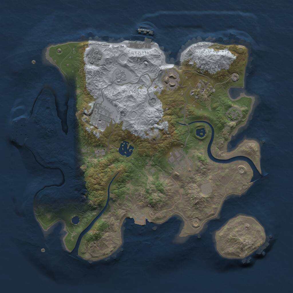 Rust Map: Procedural Map, Size: 3000, Seed: 28021973, 12 Monuments