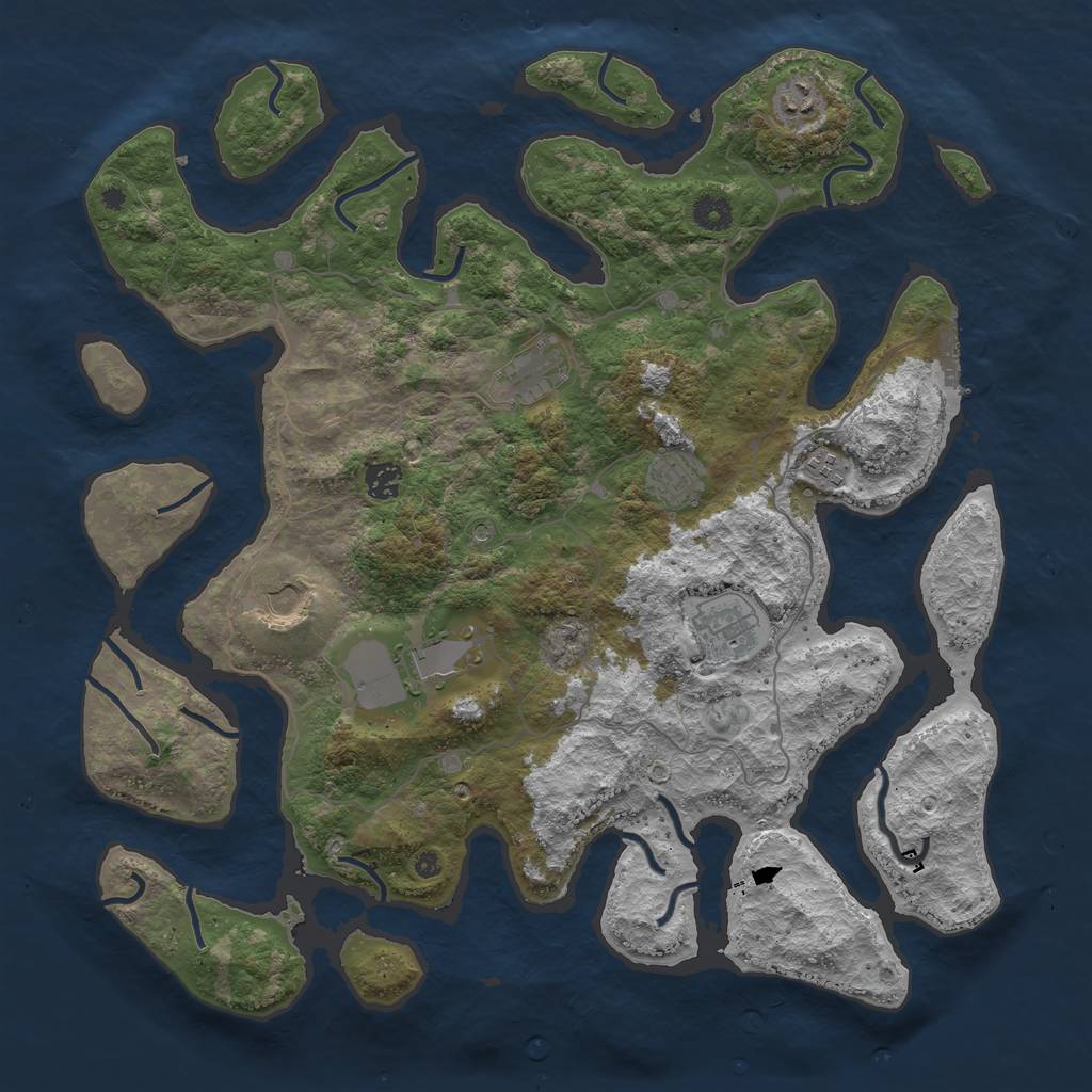 Rust Map: Procedural Map, Size: 4250, Seed: 9890614, 12 Monuments