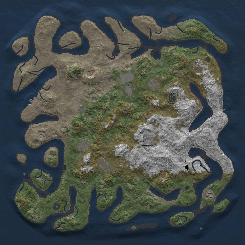 Rust Map: Procedural Map, Size: 5000, Seed: 13508, 16 Monuments