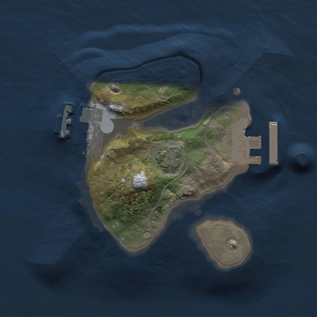 Rust Map: Procedural Map, Size: 1500, Seed: 1645365, 4 Monuments