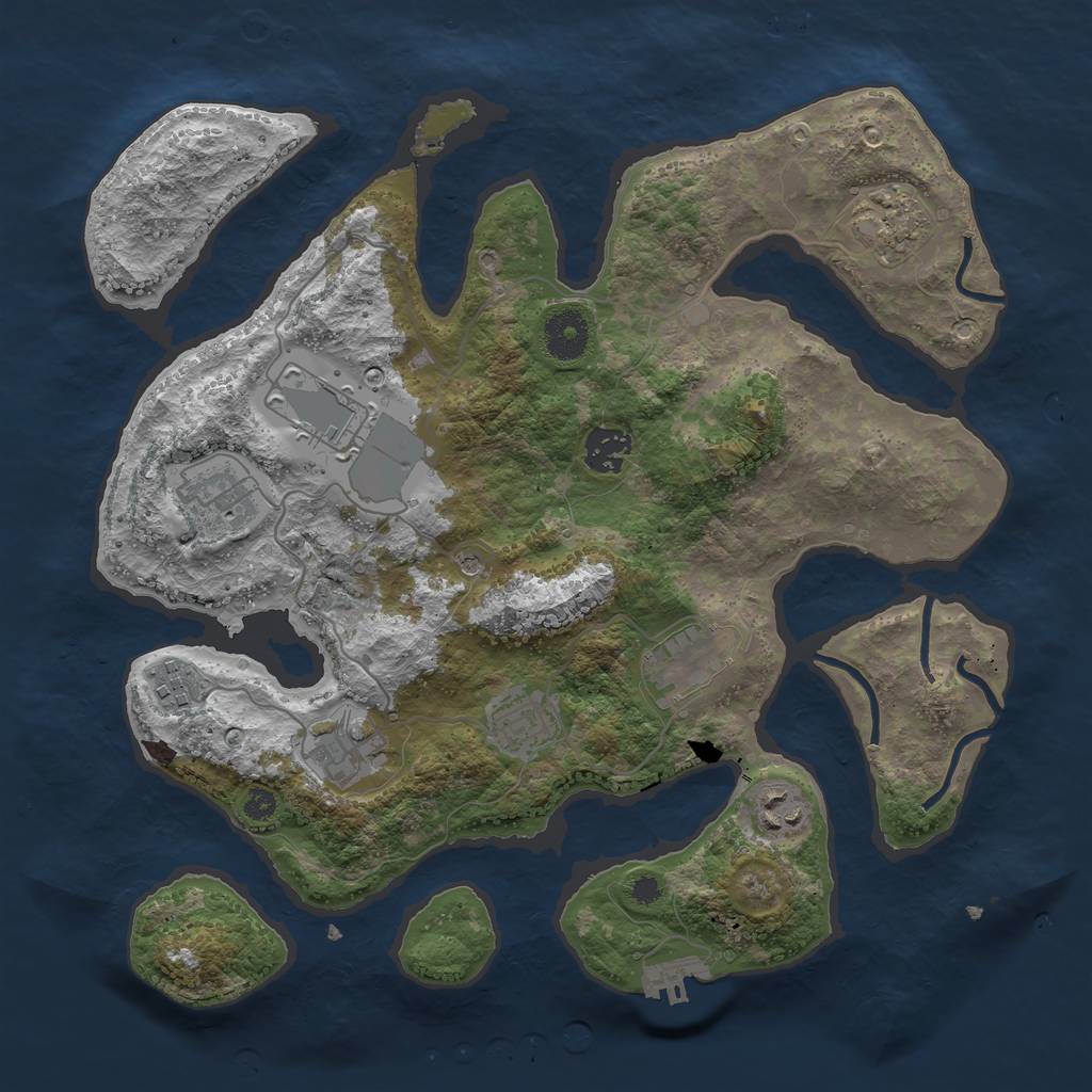 Rust Map: Procedural Map, Size: 3500, Seed: 1717103615, 13 Monuments